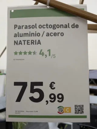 Parasol Octogonal Crema Seminuevo