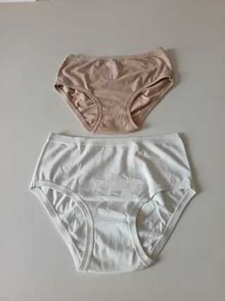 2 paia slip donna Tg 3 beige/bianco