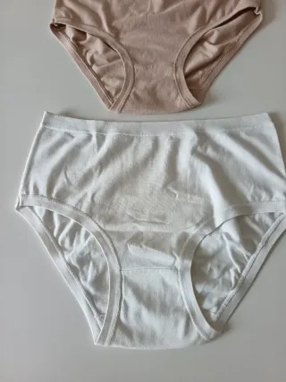 2 paia slip donna Tg 3 beige/bianco
