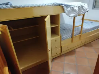 Litera 2 camas + Armario + 2 Cajones + 2 Colchones