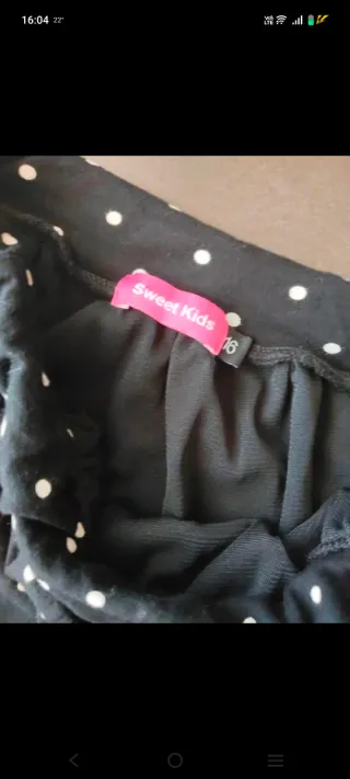 Falda lunares negra talla 16