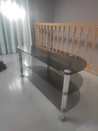 Mesa TV cristal 3 baldas