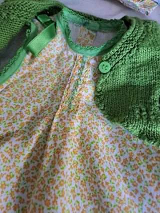 Conjunto bebé vestido y rebeca