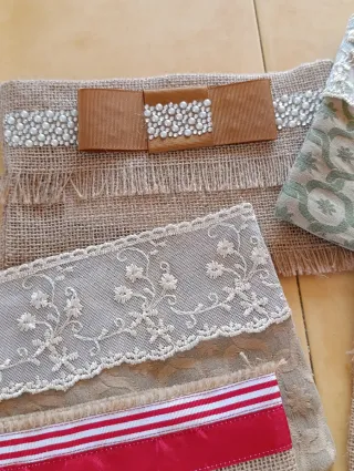 Set 7 Pochette Artigianali Juta e Pizzo – Handmade