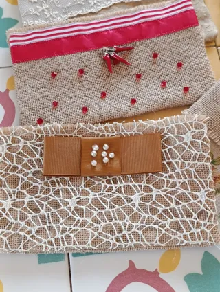 Set 7 Pochette Artigianali Juta e Pizzo – Handmade