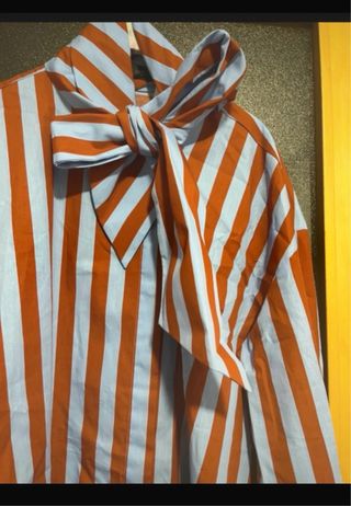 Blusa Zara Rayas Lazo Talla S