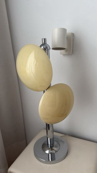 Lámpara vintage acero y cristal