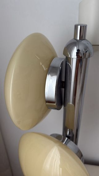 Lámpara vintage acero y cristal