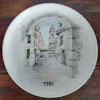 Set 4 piatti vintage dipinti a mano