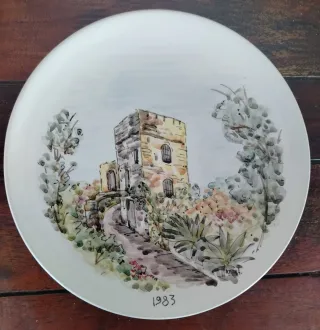 Set 4 piatti vintage dipinti a mano