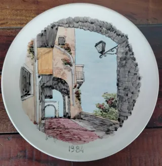 Set 4 piatti vintage dipinti a mano