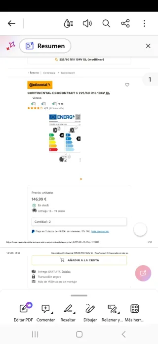 Neumáticos Continental Coche