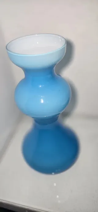 Juego de tocador azul y blanco