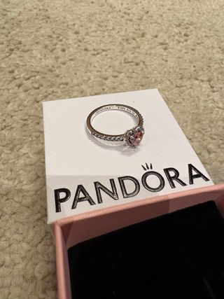 Anillo Pandora Corazón Circonita Rosa
