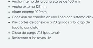 Canal de drenaje plástico y acero galvanizado