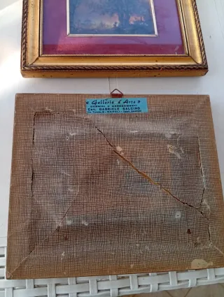 Coppia dipinti antichi paesaggi