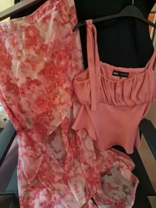 Conjunto Top Zara y Falda Stradivarius Talla L.
