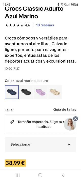 Zuecos Crocs Navy  hombre Talla 45-46