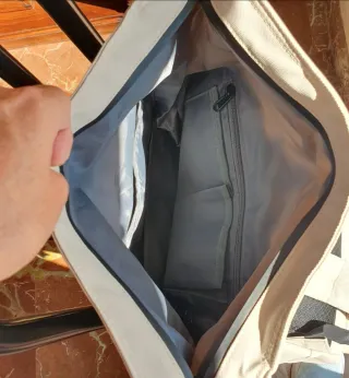 Mochila rolltop impermeable HK, color beige