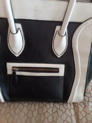 Particolare e bellissima borsa in pelle B/N