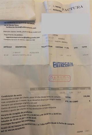 Armario 3 puertas blanco con espejo