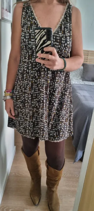 Vestido estampado corto