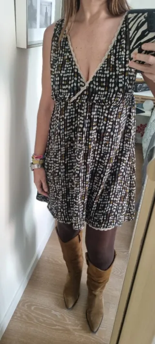 Vestido estampado corto