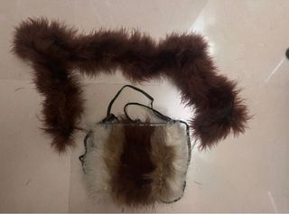 Borsa Vintage Piume Marabù con Stola Made Italy