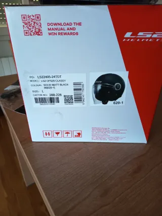 Casco Moto LS2 Modelo 620-1 Negro Mate Talla L