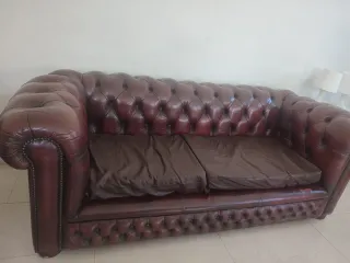 Sofá Chesterfield Marrón Piel