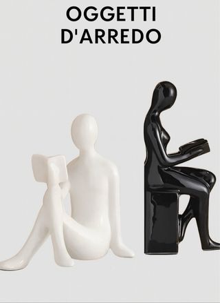 Fermalibri Scultura Seduta Uomo Donna