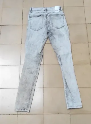 Inside Denim Jeans Gris Rotos Talla 38