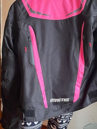 Chaqueta Moto Mujer Invictus Negra y Rosa