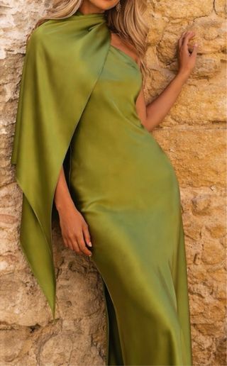 Vestido invitada Elena Moore verde