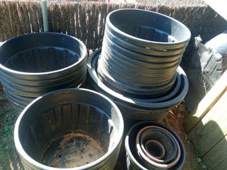 Macetas grandes XL de plástico negro