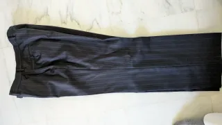 Traje Vintage Raya Azul Marino y Gris