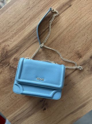 Bolso Tous azul pequeño con cadena