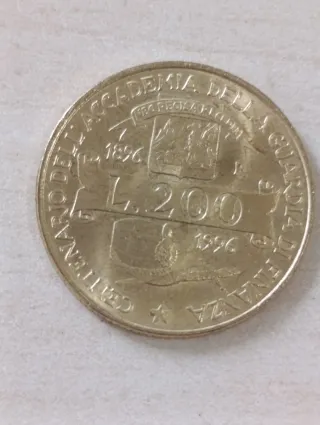 Moneda Italiana L.200 Centenario Guardia Finanza
