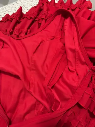 Traje de flamenca canastero rojo