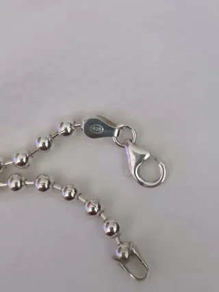 Pulsera Plata 925 Bolitas Cierre Mosquetón