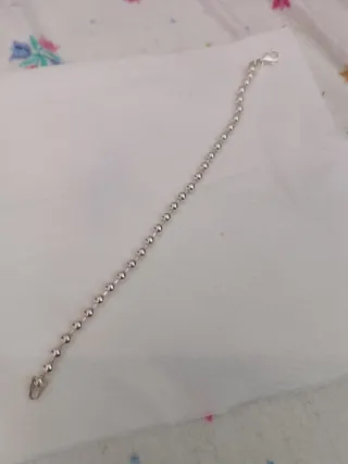Pulsera Plata 925 Bolitas Cierre Mosquetón