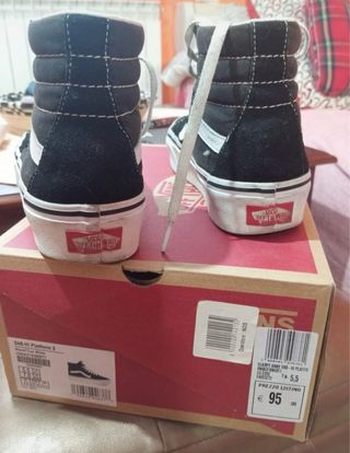 Vans Sk8-Hi Platform nere e bianche