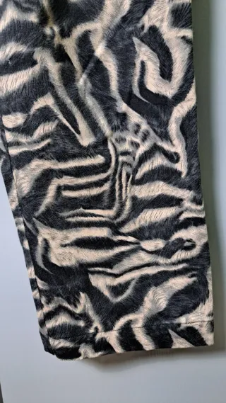 Pantalón Punt Roma Talla 46 Beige/Negro