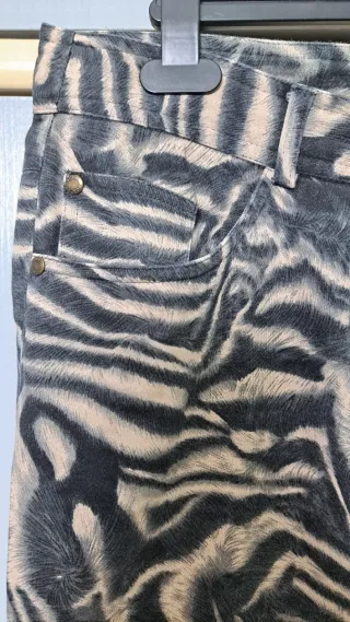 Pantalón Punt Roma Talla 46 Beige/Negro