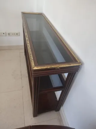 Consola Valentí Madera y Cristal