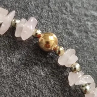 Collana Quarzo Rosa e Oro