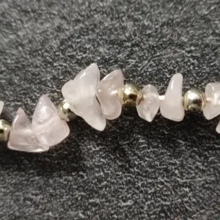 Collana Quarzo Rosa e Oro