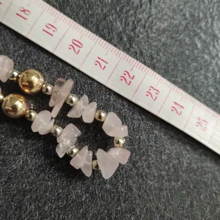 Collana Quarzo Rosa e Oro