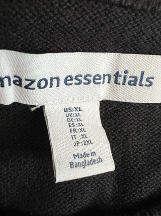 Jersey Amazon Essentials Algodón Negro Talla XL