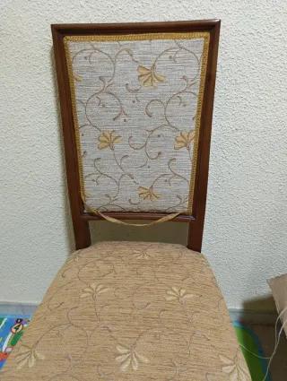 Conjunto 5 Sillas Salón Madera Tapizadas